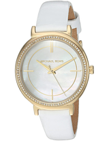 Michael Kors Cinthia Mother of Pearl Dial White Leather Strap Watch for Women - MK2662 Buy Now By Michael Kors