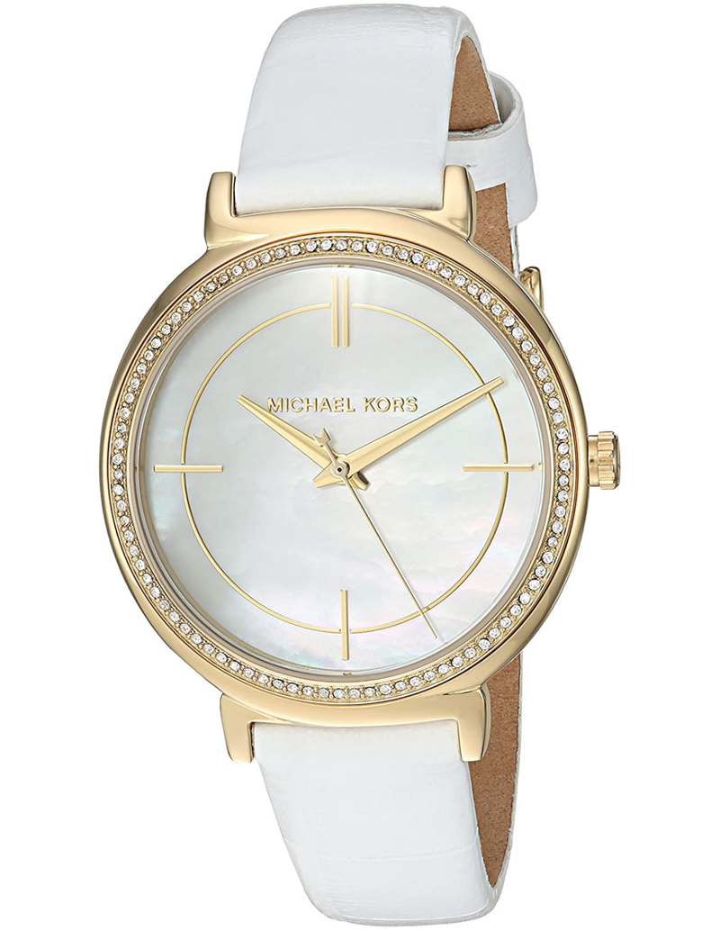 Michael Kors Cinthia Mother of Pearl Dial White Leather Strap Watch for Women - MK2662 Buy Now By Michael Kors