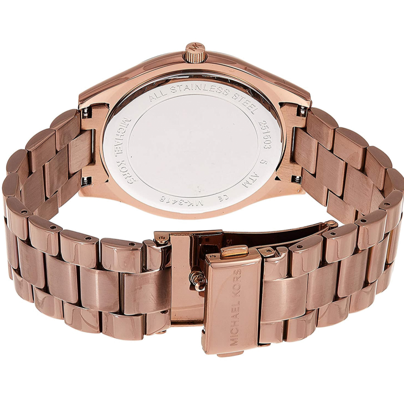 Michael Kors Runway Quartz Brown Dial Brown Steel Strap Watch For Women - MK3418 Buy Now By Michael Kors