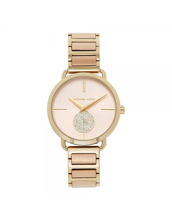 Michael Kors Portia Rose Gold Dial Two Tone Steel Strap Watch for Women - MK3706 Buy Now By Michael Kors