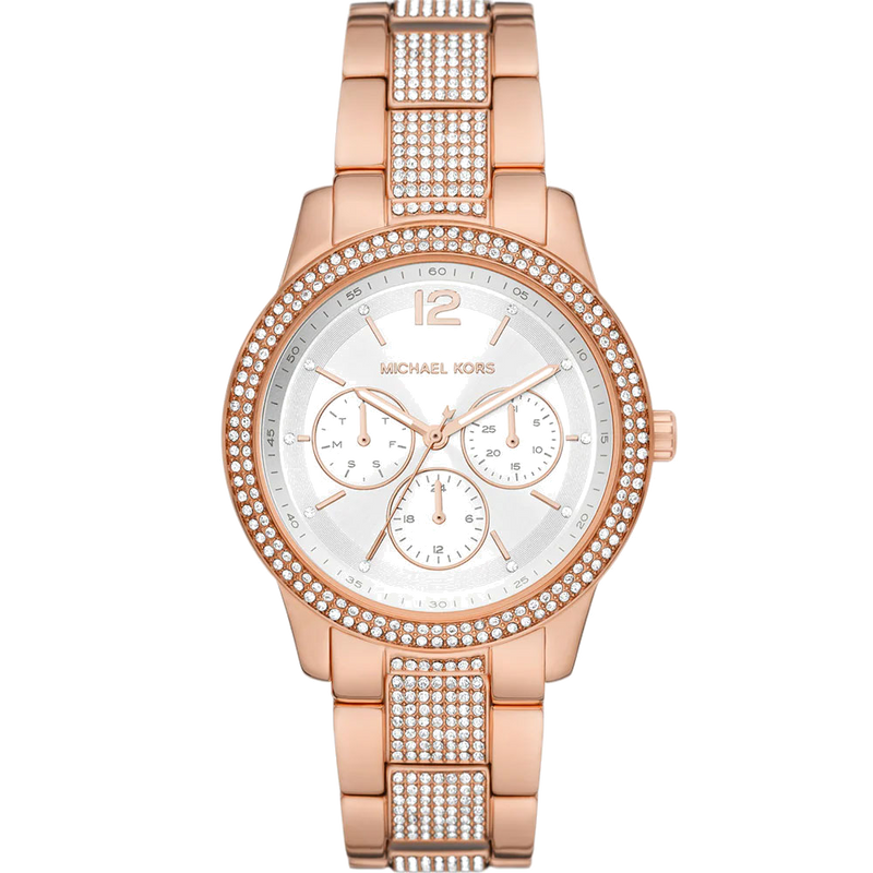 Michael Kors Tibby Chronograph White Dial Rose Gold Steel Strap Watch For Men - MK7293 Buy Now By Michael Kors