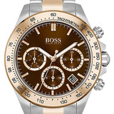 Hugo Boss Novia Chronograph Brown Dial Two Tone Steel Strap Watch for Women - 1502617