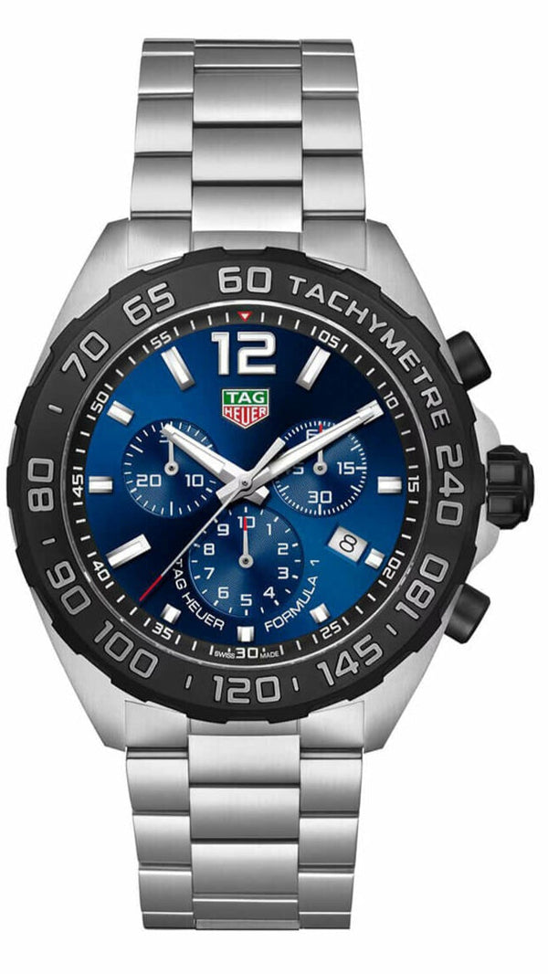 Shop Tag Heuer Formula 1 Chronograph Blue Dial Silver Steel Strap Watch for Men - CAZ101AV.BA0842 in USA