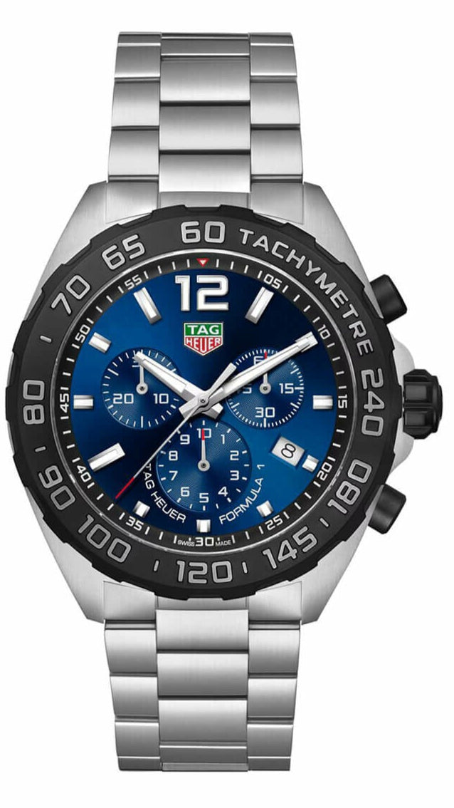 Shop Tag Heuer Formula 1 Chronograph Blue Dial Silver Steel Strap Watch for Men - CAZ101AV.BA0842 in USA