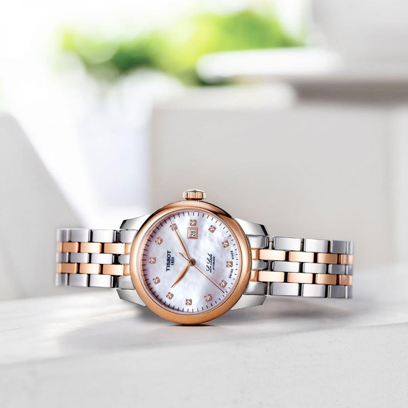 Tissot Le Locle Automatic Lady Mother of Pearl Dial Two Tone Steel Strap Watch For Women - T006.207.22.116.00 Buy Now By Tissot