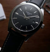 Tissot Gentleman Black Dial Black Leather Strap Watch For Men - T127.410.16.051.00 Buy Now By Tissot