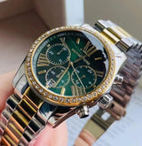 Michael Kors Lexington Chronograph Green Dial Two Tone Steel Strap Watch For Women - MK7303 Buy Now By Michael Kors