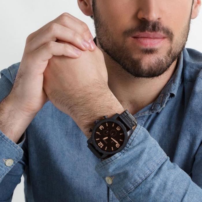 Fossil Nate Chrongraph Ion Plated Black Dial Black Steel Strap Watch for Men - JR1356 Buy Now By Fossil