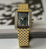 Michael Kors Emery Pave Analog Green Dial Gold Steel Strap Watch for Women - MK4742 Buy Now By Michael Kors