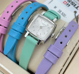 Tissot T Lady Lovely Square Silver Dial Light Green Leather Strap Watch for Women - T058.109.16.031.01 Buy Now By Tissot