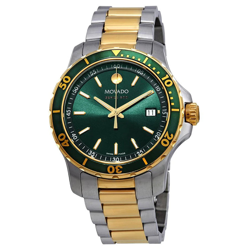 Movado Series 800 Green Dial Two Tone Steel Strap Watch for Men - 2600147 Buy Now By Movado