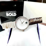 Shop Movado Edge Silver Dial Silver Steel Strap Watch for Women - 3680012 in USA