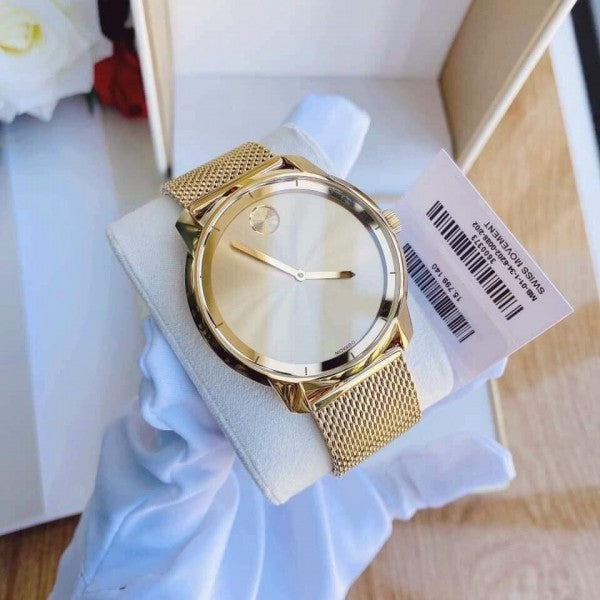 Shop Movado Bold Gold Dial Gold Mesh Bracelet Watch For Men - 3600373 in USA