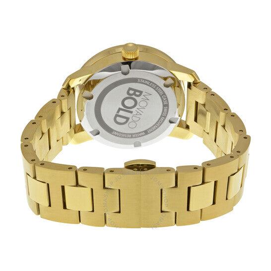 Shop Movado Bold Diamonds Gold Dial Gold Steel Strap Watch for Women - 3600150 in USA