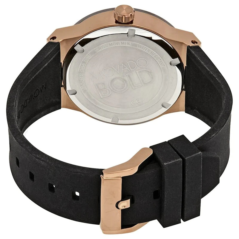 Shop Movado Bold Fusion Black Dial Black Silicone Strap Watch for Men - 3600622 in USA