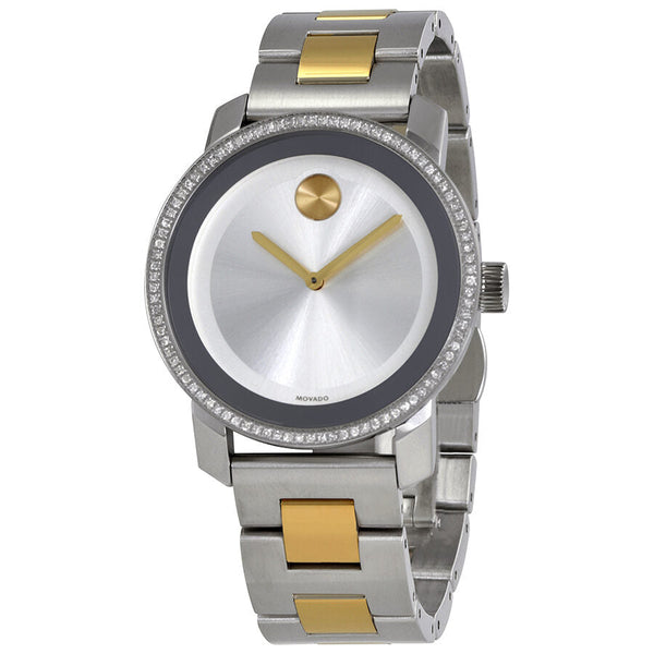 Shop Movado Bold Diamonds Silver Dial Two Tone Steel Strap Watch for Women - 3600451 in USA