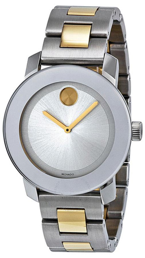 Shop Movado Bold Silver Dial Two Tone Steel Strap Watch for Men - 3600128 in USA