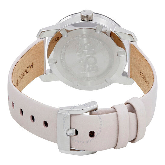 Shop Movado Bold Glitter Silver Dial Pink Leather Strap Watch For Women - 3600522 in USA
