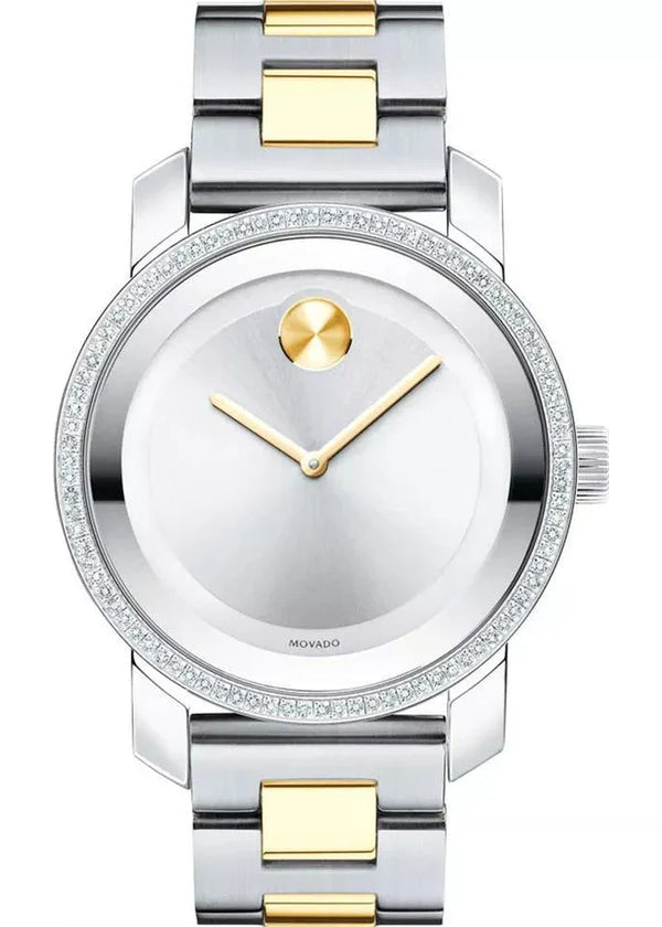 Shop Movado Bold Diamonds Silver Dial Two Tone Steel Strap Watch for Women - 3600451 in USA