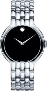 Movado Classic Quartz Black Dial Silver Steel Strap Watch for Men - 0606337 Buy Now By Movado