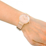 Shop Movado Edge Rose Gold Dial Rose Gold Steel Strap Watch for Women - 3680013 in USA