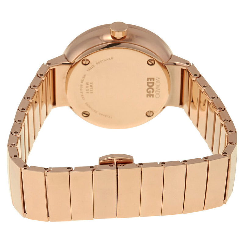 Shop Movado Edge Rose Gold Dial Rose Gold Steel Strap Watch for Women - 3680013 in USA