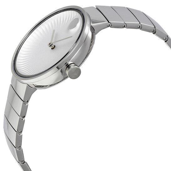Shop Movado Edge Silver Dial Silver Steel Strap Watch for Women - 3680012 in USA