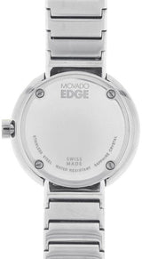 Shop Movado Edge Silver Dial Silver Steel Strap Watch for Women - 3680012 in USA