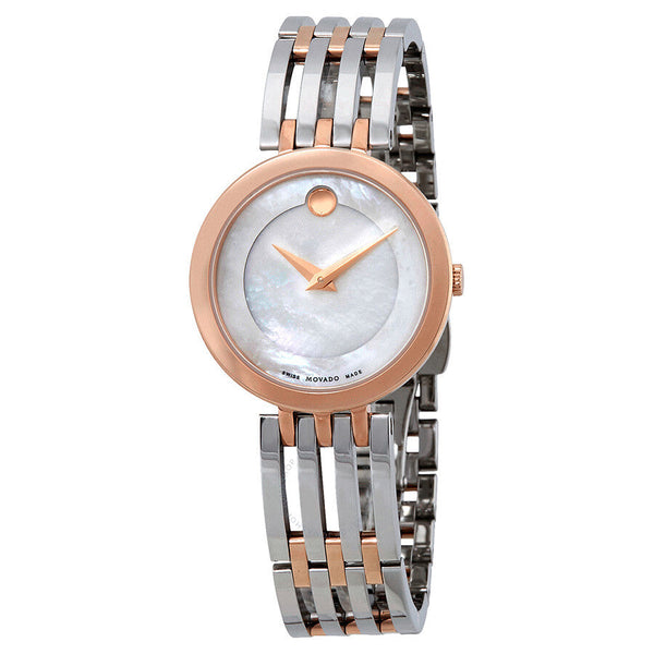 Movado Esperanza Mother of Pearl Dial Two Tone Steel Strap Watch For Women - 0607114 Buy Now By Movado