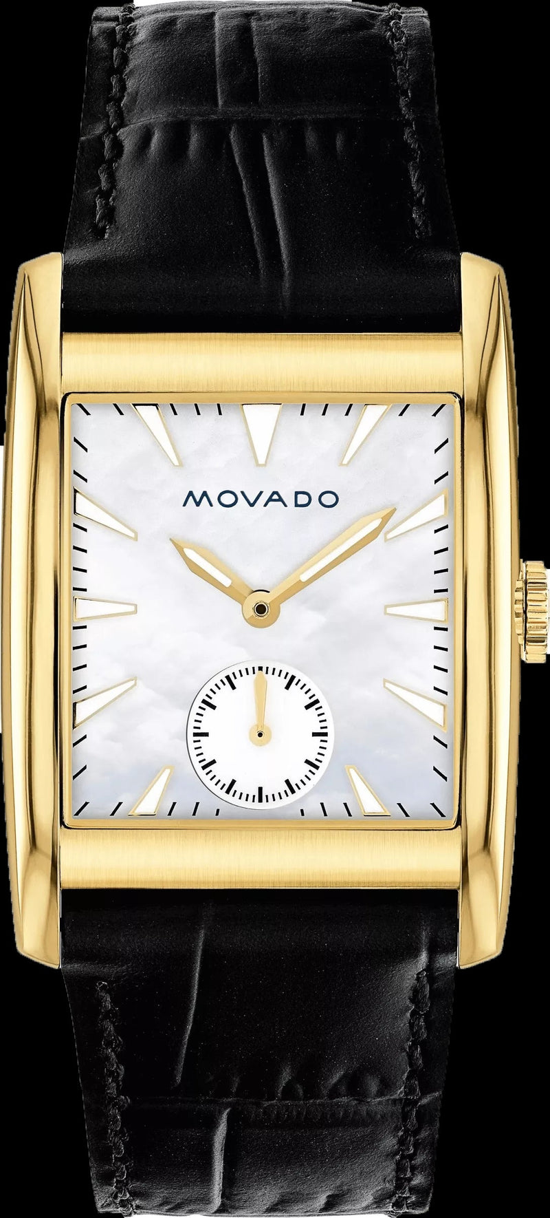 Movado Heritage Mother of Pearl White Dial Black Leather Strap Watch For Women - 3650050 Buy Now By Movado