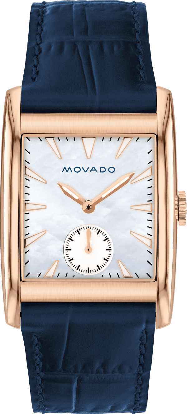 Movado Heritage Mother of Pearl White Dial Blue Leather Strap Watch For Women - 3650052 Buy Now By Movado