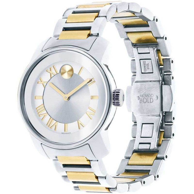 Shop Movado Bold Silver Dial Two Tone Steel Strap Watch for Women - 3600245 in USA