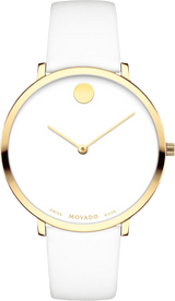 Movado 70th Anniversary Limited Edition White Dial White Leather Strap Watch For Women - 0607138 Buy Now By Movado