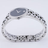 Shop Movado Veturi Quartz Black Dial Silver Steel Strap Watch for Women - 0606338 in USA