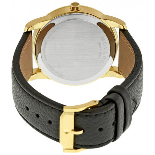 Movado Museum Black Dial Black Leather Strap Watch For Men - 0607014 Buy Now By Movado