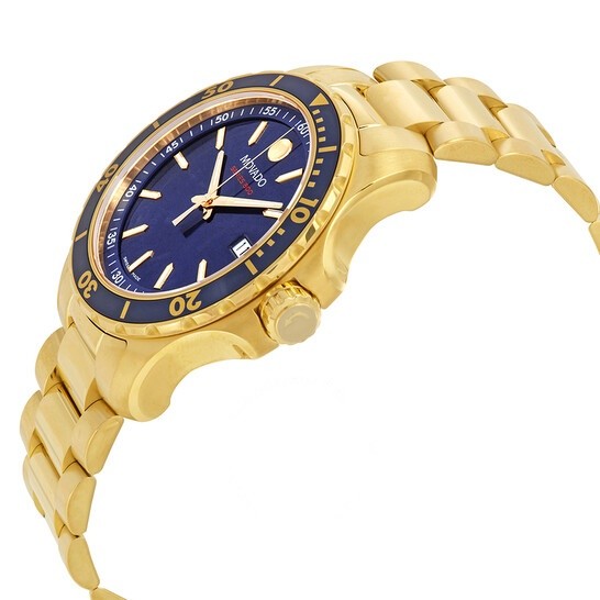 Shop Movado Series 800 Blue Dial Gold Steel Strap Watch For Men - 2600144 in USA