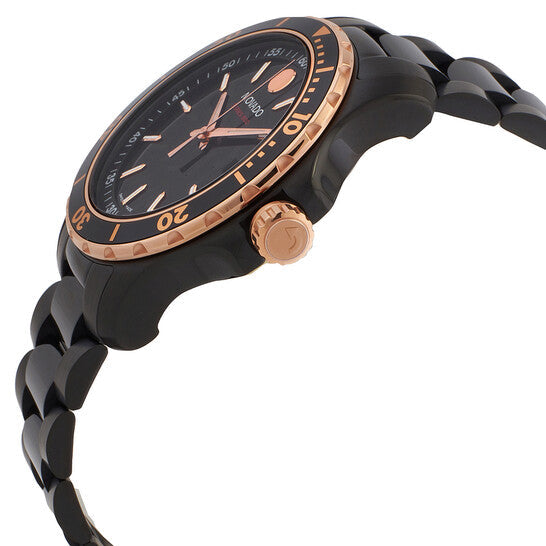 Shop Movado 800 Series Black Dial Black Steel Strap Watch For Men - 2600162 in USA