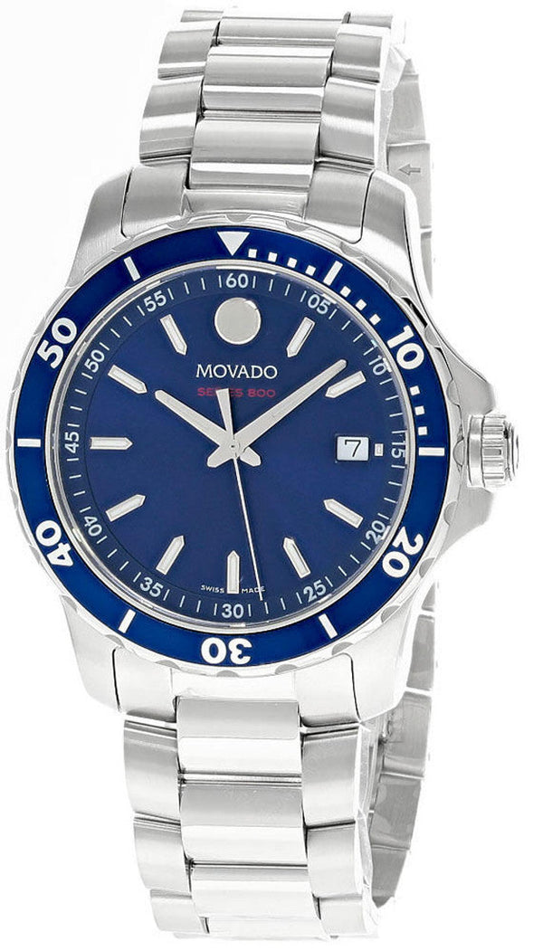 Shop Movado Series 800 Blue Dial Silver Steel Strap Watch For Men - 2600137 in USA