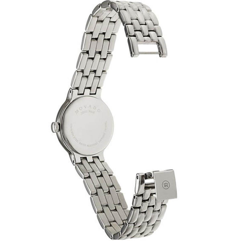 Shop Movado Veturi Quartz Black Dial Silver Steel Strap Watch for Women - 0606338 in USA