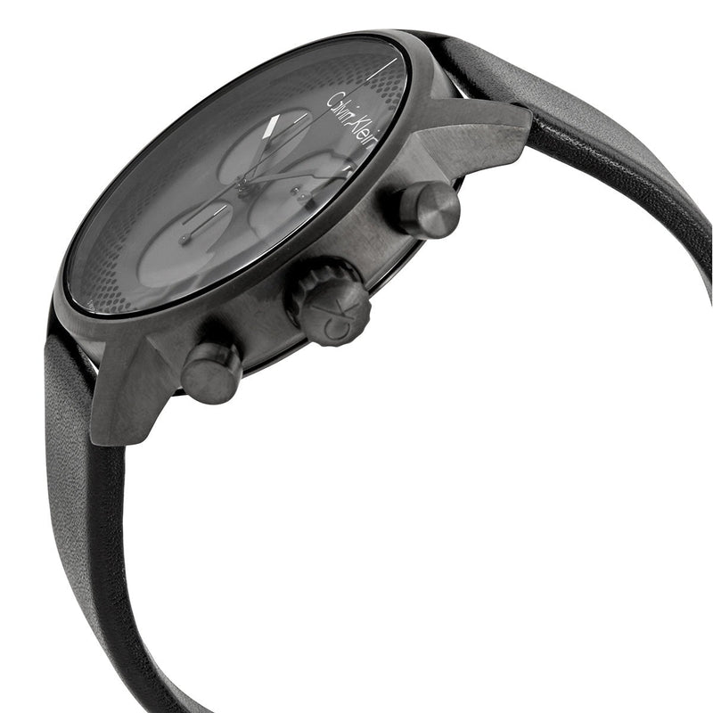 Calvin Klein City Chronograph Grey Dial Black Leather Strap Watch for Men - K2G177C3 Buy Now By Calvin Klein