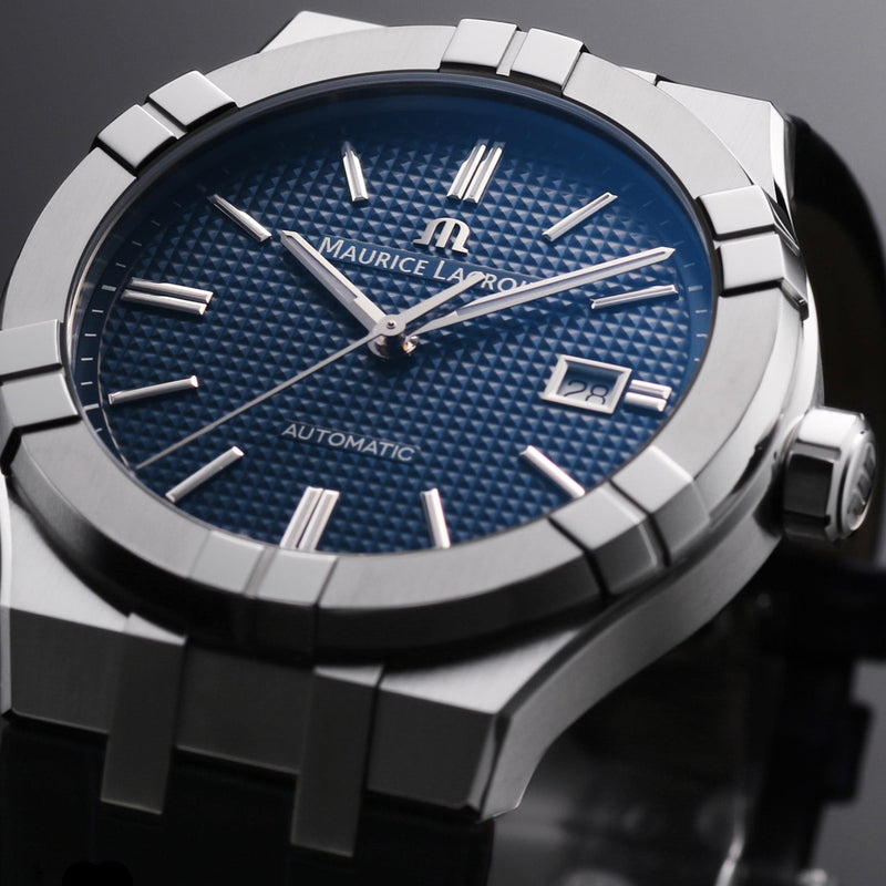 Maurice Lacroix Aikon Automatic Blue Dial Blue Leather Strap Watch For Men - AI6008-ss001-430-1 Buy Now By Maurice Lacroix