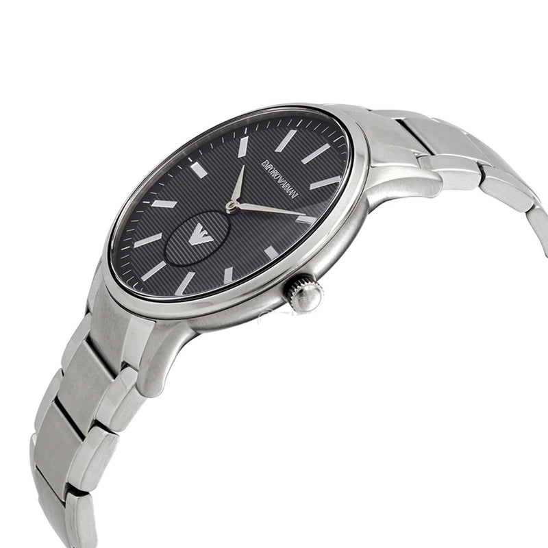Shop Emporio Armani Renato Quartz Black Dial Silver Steel Strap Watch For Men - AR11118 in USA