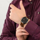 Tommy Hilfiger Hunter Black Dial Brown Leather Strap Watch for Men - 1791604 Buy Now By Tommy Hilfiger