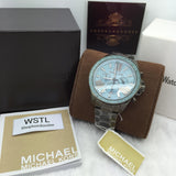 Michael Kors Wren Chronograph Quartz Blue Dial Grey Steel Strap Watch For Women - MK6097 Buy Now By Michael Kors