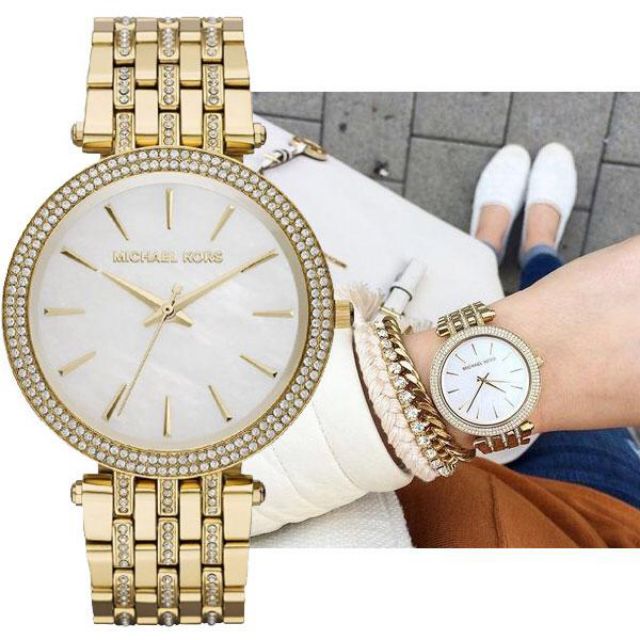 Michael Kors Darci Mother of Pearl Dial Gold Steel Strap Watch for Women - MK3219 Buy Now By Michael Kors