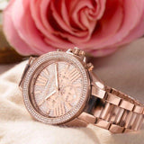 Michael Kors Wren Diamonds Rose Gold Dial Two Tone Steel Strap Watch for Women - MK6159 Buy Now By Michael Kors