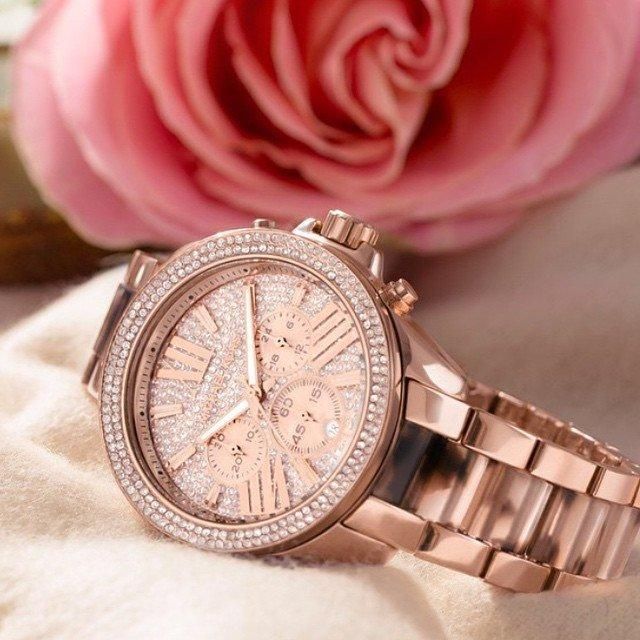 Michael Kors Wren Diamonds Rose Gold Dial Two Tone Steel Strap Watch for Women - MK6159 Buy Now By Michael Kors