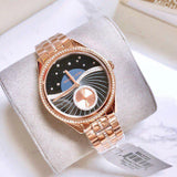 Michael Kors Lauryn Blue Dial Rose Gold Steel Strap Watch for Women - MK3723 Buy Now By Michael Kors
