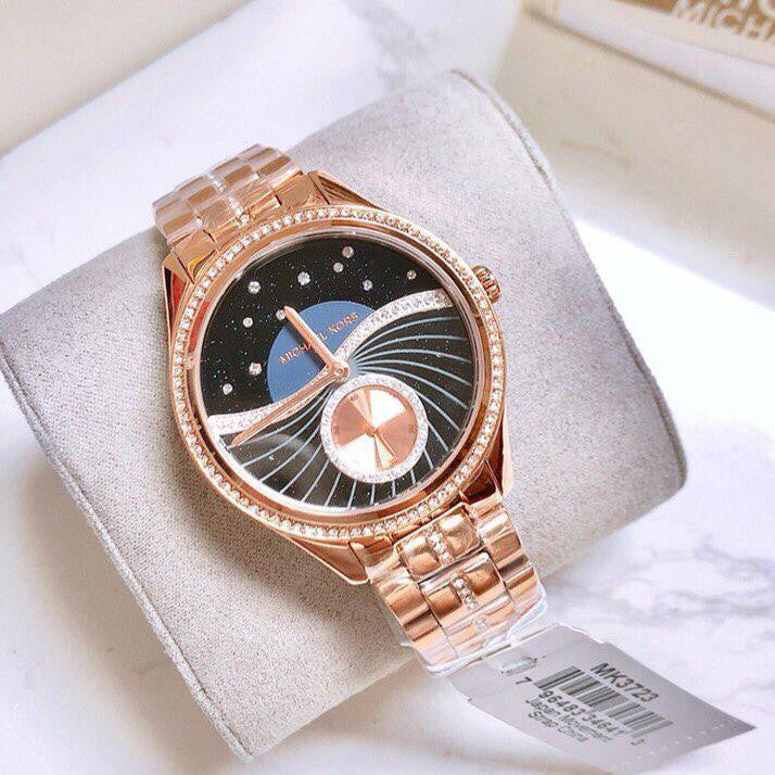 Michael Kors Lauryn Blue Dial Rose Gold Steel Strap Watch for Women - MK3723 Buy Now By Michael Kors