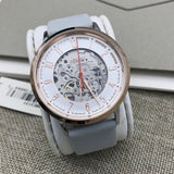 Fossil Vintage Muse Automatic Skeleton White Dial Grey Leather Strap Watch for Women - ME3131 Buy Now By Fossil